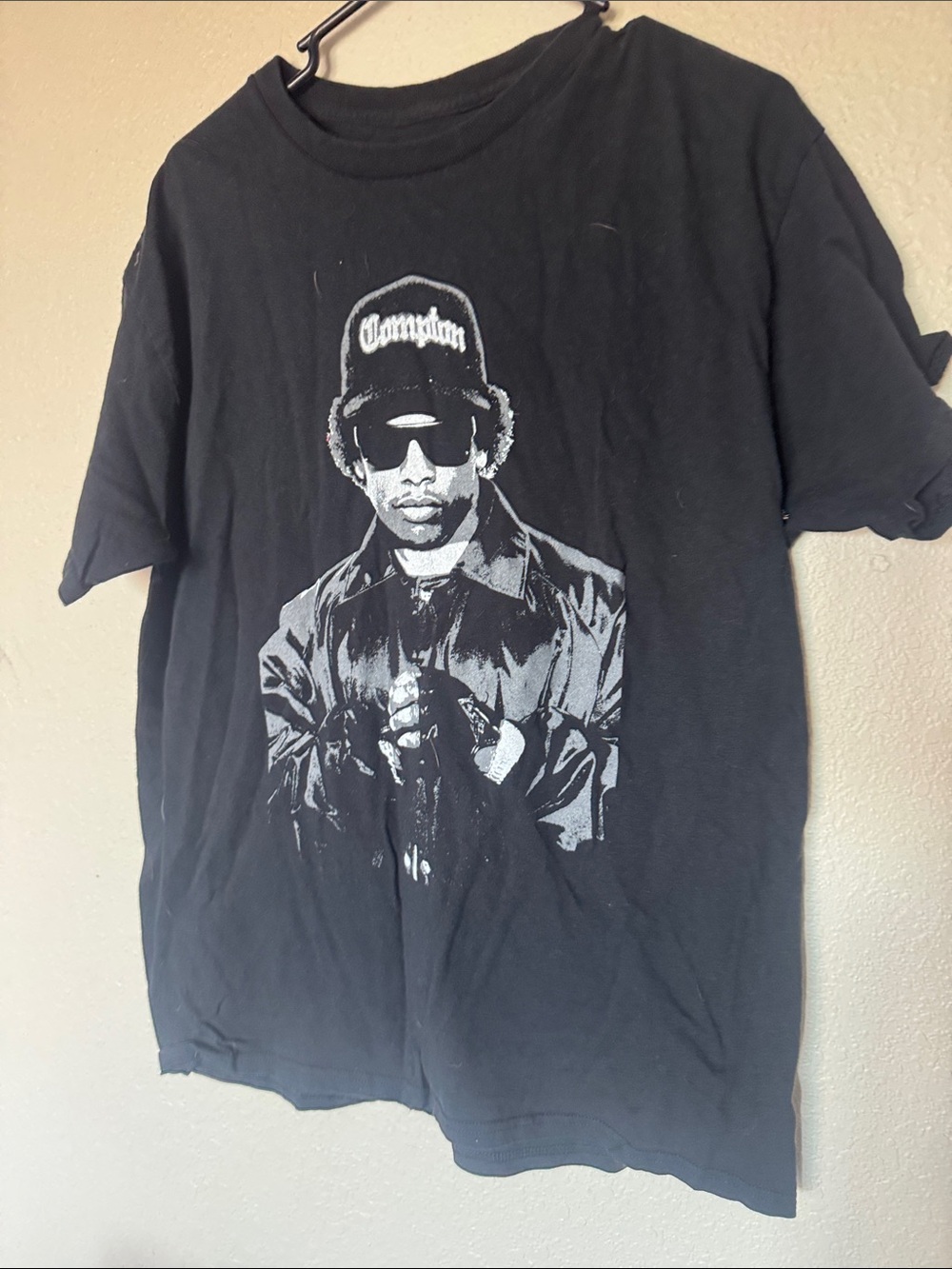 Spencer's Black Short-Sleeve Graphic Tee with Portrait Print